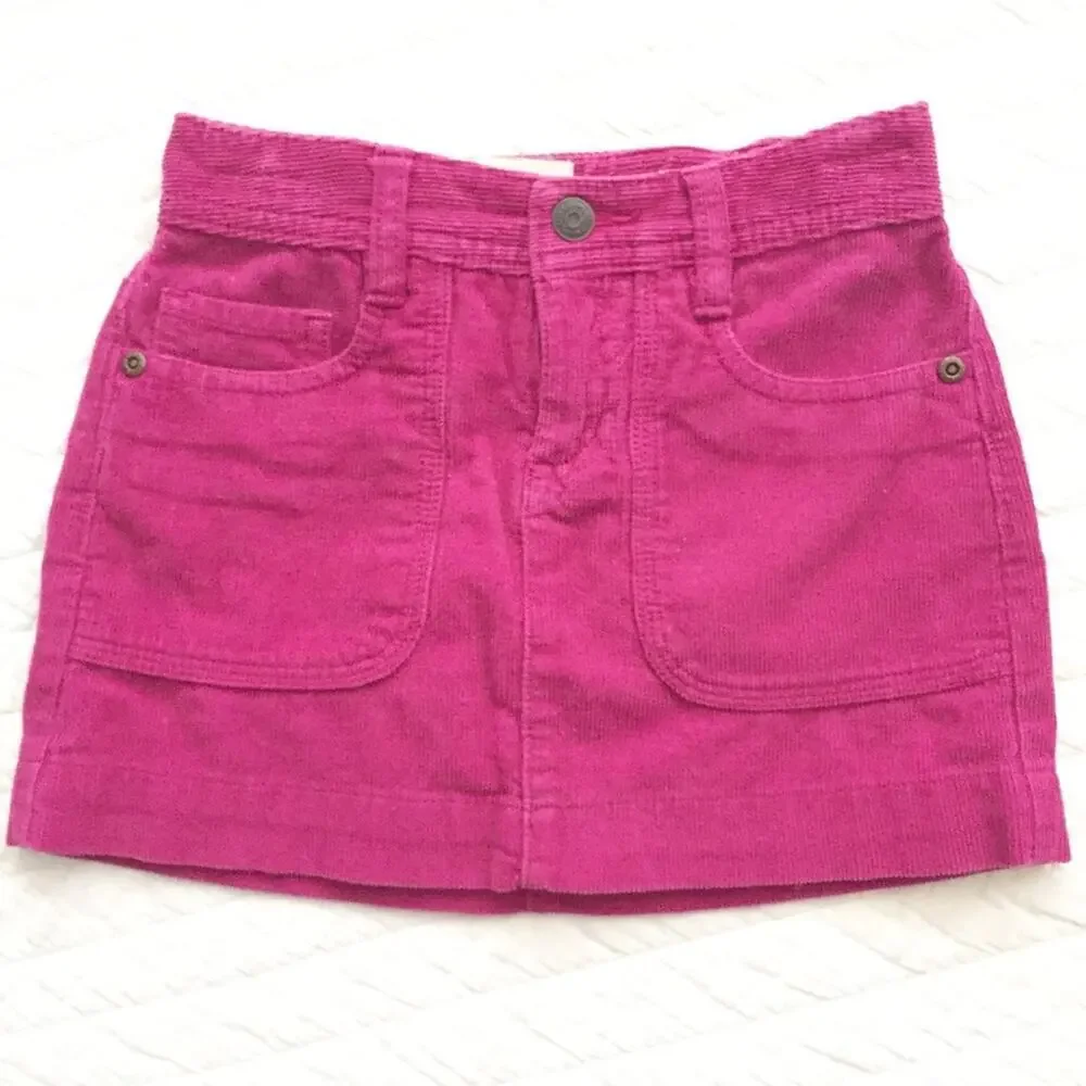 Girls Old Navy Corduroy Skirt Sz 6 adjustable waist Pink Skirt Fall Preppy